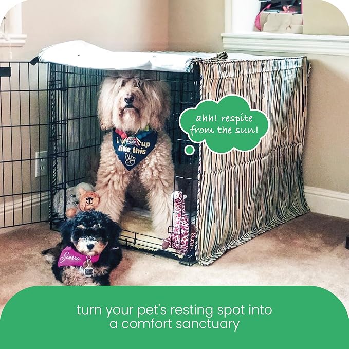Molly Mutt I Don't Like Mondays Dog Crate Cover, 100% Cotton Canvas Cover with 2 Roll-Up Panels, Ideal for Dog or Cat Crate, Durable, Washable, and Free of Harmful Chemicals, 42" x 28" x 31"