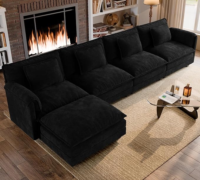 ELUCHANG Oversized 153" Modular Sectional Sofa, Comfy Cloud Couch, L Shaped