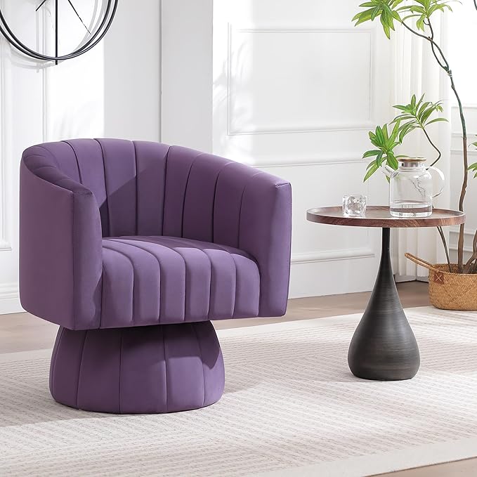 Swivel Accent Barrel Chair Set of 2, Cute Comfy Small Round 360° Arm Chair