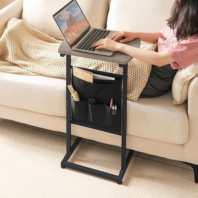 HOOBRO C Shaped End Table, 28.3" Side Table