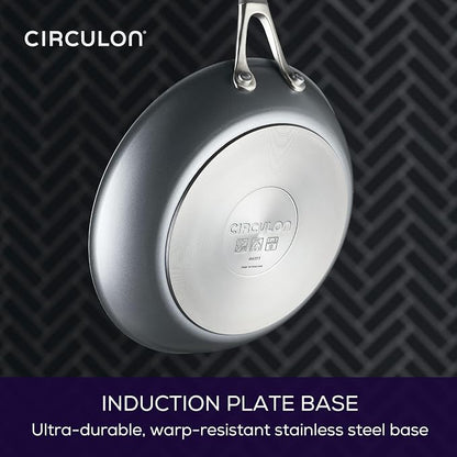 Circulon A1 Series with ScratchDefense Nonstick Induction 8.5-Inch and 10-Inch Frying Pan Set, Induction Cookware, 2-Piece, Graphite