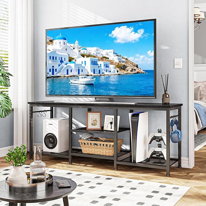YGEOMER TV Stand for TVs Up to 55 Inch, Entertainment Center for Living Room