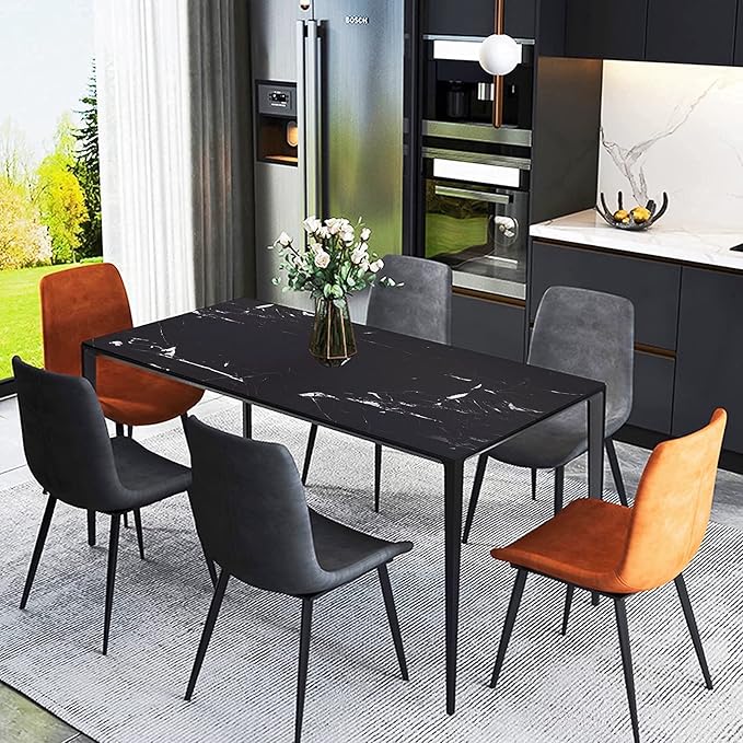practicalWs 11.8"×78.7" Black Marble Contact Paper Matte Peel and Stick Kitchen