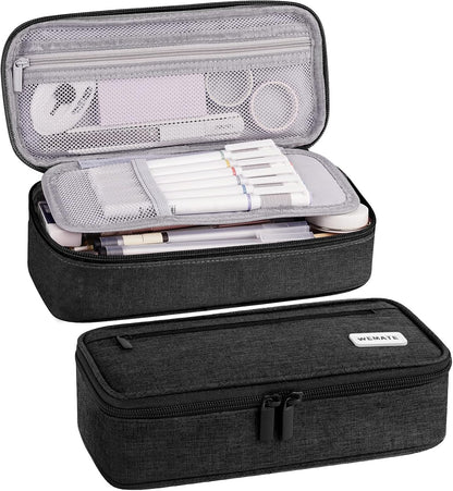 WEMATE Pencil Case, Large Storage Organizer for Stationery, Back - to - School Essential, Teacher Must - have, Big Pencil Pouch, Marker Case School Supplies for College & High School