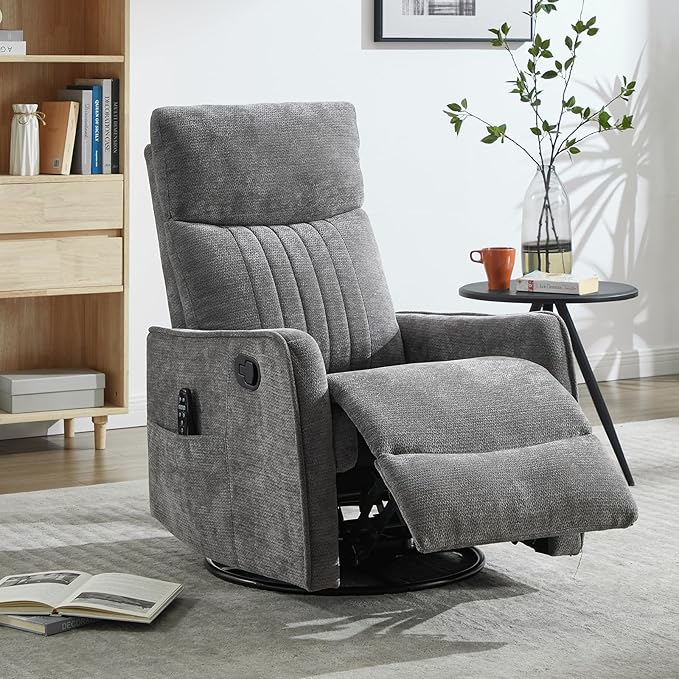 Trustyue Swivel Rocker Recliner Chair, 360° Swivel Recliner