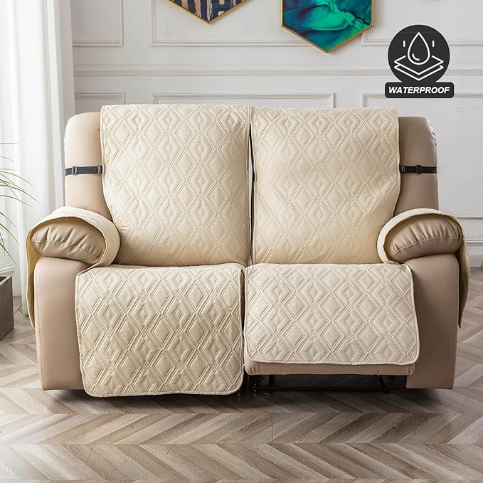 Genina Waterproof Loveseat Recliner Cover Non-Slip, Sofa Cover