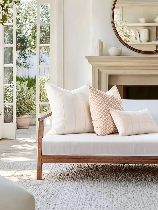 Crumbs Home Modern Farmhouse Fall Linen Indoor Outdoor Throw Pillow Cover Only