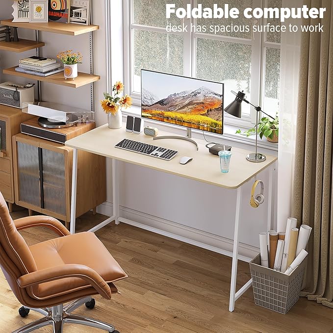 WOHOMO Folding Desk, Small Foldable Desk 47.2"