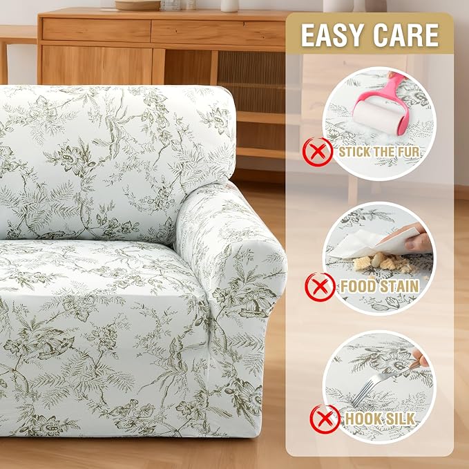 H.VERSAILTEX High Stretch Couch Cover 2 Cushion Sofa Printed Love Seat Couch