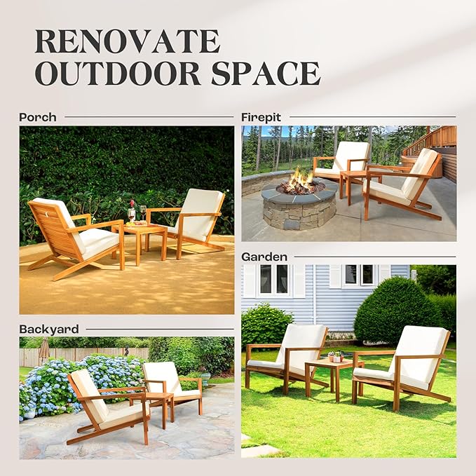IDZO Natural 3-Piece Patio Bistro Sets