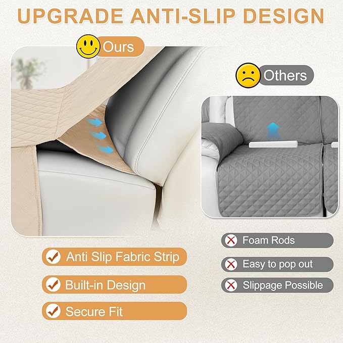 HDCAXKJ 100% Waterproof Reclining Sectional Couch Covers L Shape Recliner Sofa