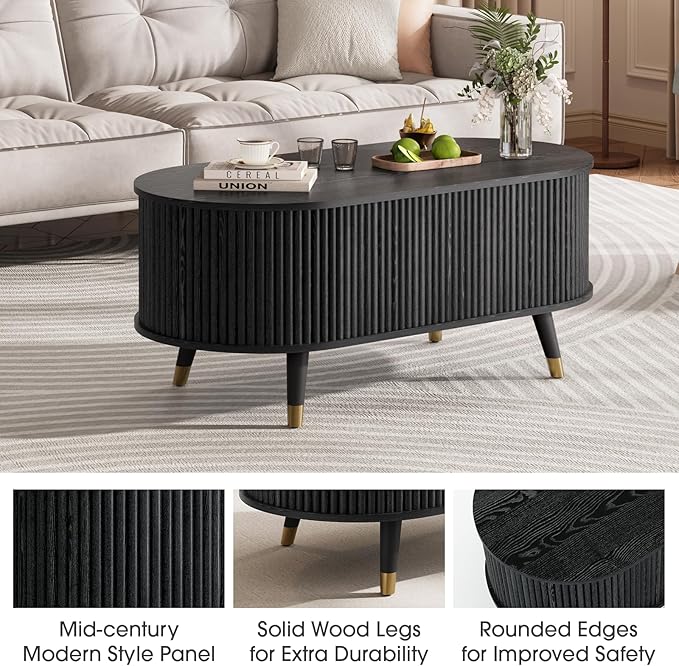 JOINICE 42.5" Oval Lift Top Coffee Table