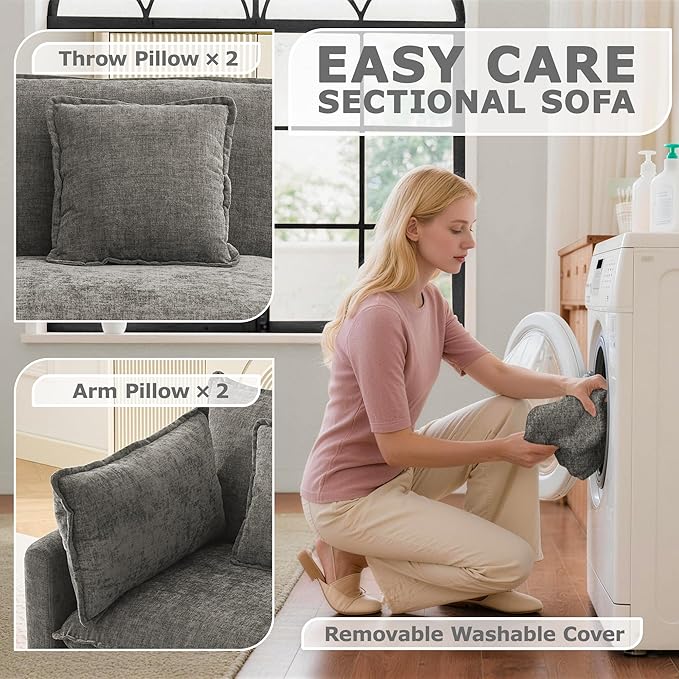 78” Modular Sectional Sofa, L Shaped Cloud Couch