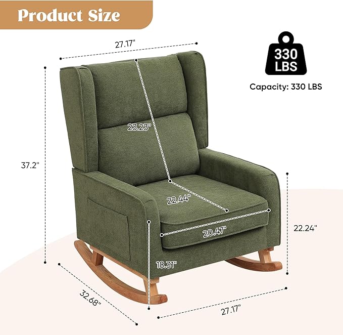 HCHAIRH Nursery Rocking Chairs, Rocking Chair Nursery