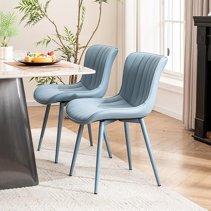 YOUNUOKE Mid-Century Modern Dining Chairs Set of 2, Armless Accent Chair