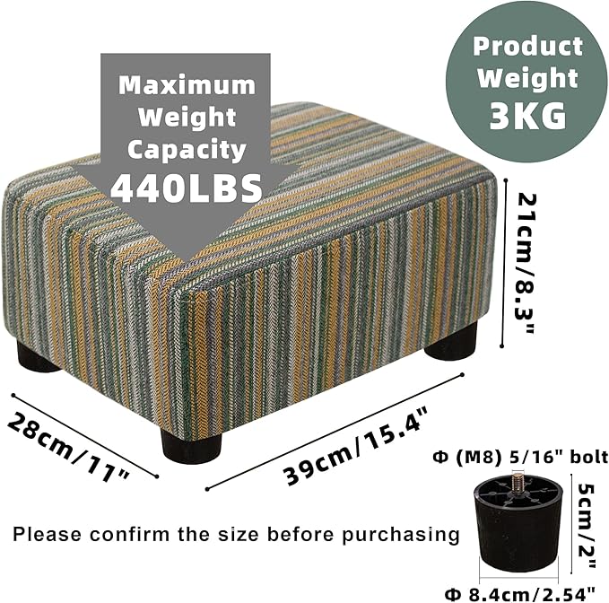 CAROLMADE Small Foot Stool Ottoman Footstool