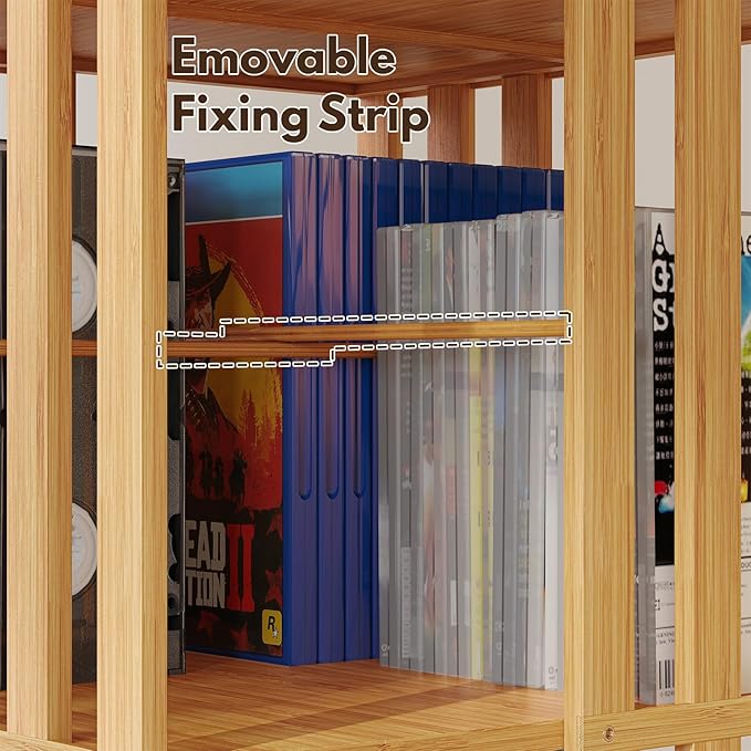 YOWOS Rotating Bookshelf Tower, 360° Display Spinning Bookcase, Bamboo