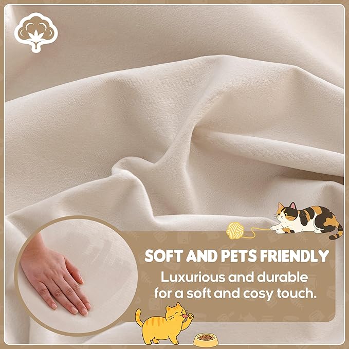 Loiion Velvet Sofa Cover, Ultra Soft Waterproof Non-Slip Couch Cover
