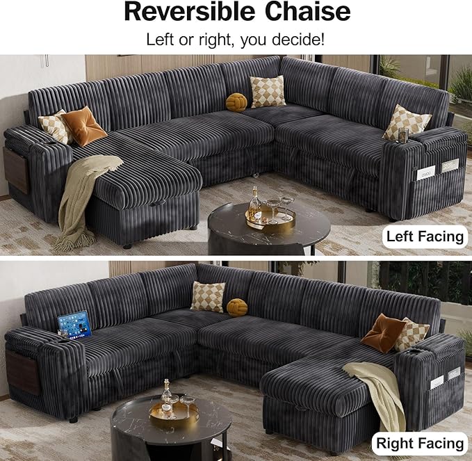Vipbear 111" Modular Sectional Sleeper Sofa