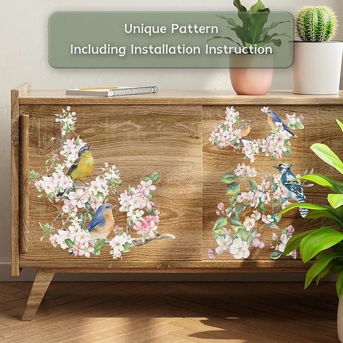 Floral Rub on Transfer for Furniture Vintage Large Flower UV DTF Transfer