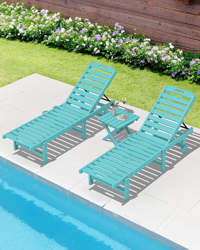 SERWALL Folding Outdoor Side Table Set of 2, Portable Adirondack Side Table