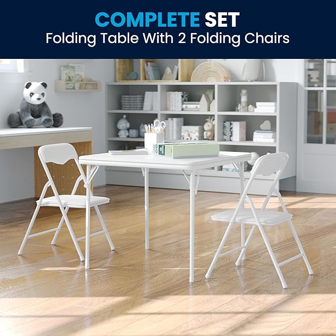 Flash Furniture Mindy Kids 3-Piece Folding Table and Chairs Set