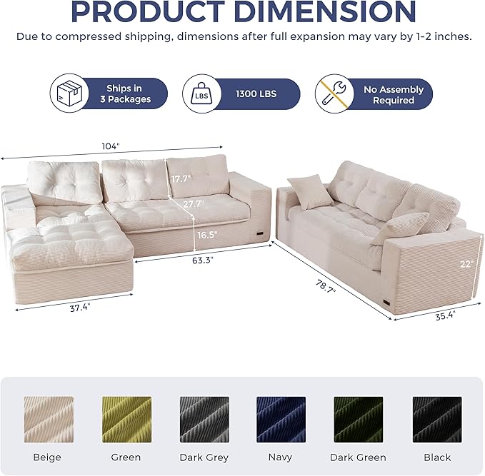 MAXYOYO Modular Sectional Sofa