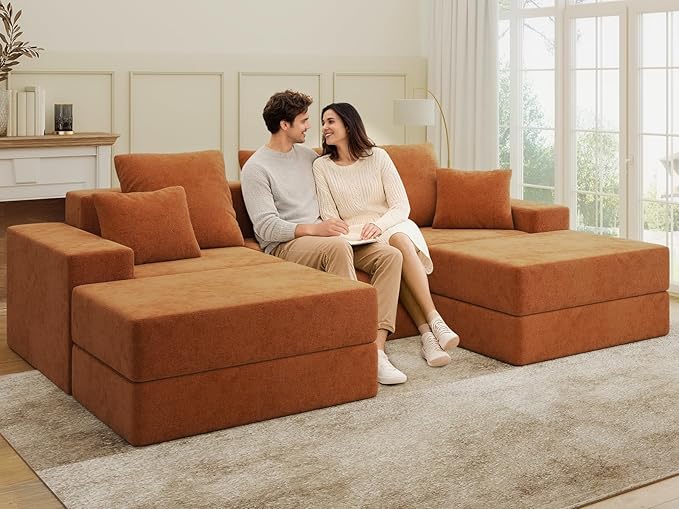 Living&Giving 101" U-Shaped Cloud Sectional Couch
