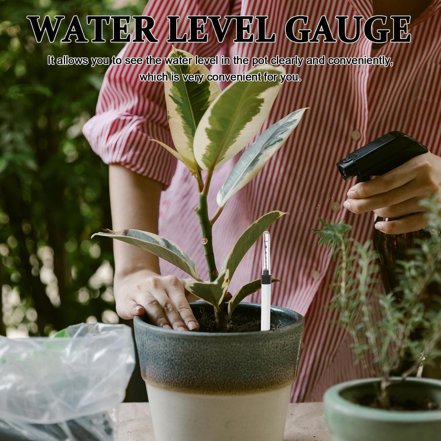 PATKAW 2 PCS Plant Water Meter, 14.15 Inch Soil Moisture Sensor, Professional Water Level Indicator for Large Pots, Flower Boxes, Hydroponics and Greenhouse, White Watering Gauge for Indoor Plants