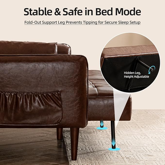 HALLYBEE Futon Sofa Bed, Sleeper Sofa, Small Couch