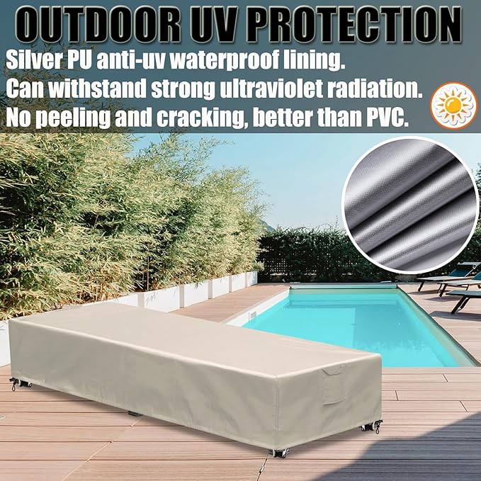 Outdoor Chaise Lounge Cover 1 Pack Patio Lounge Chair Covers Waterproof 600D