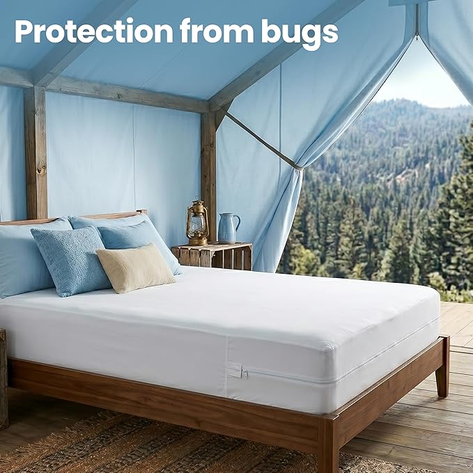 Utopia Bedding Queen Mattress Protector Zippered, 100% Waterproof Bed Bug and