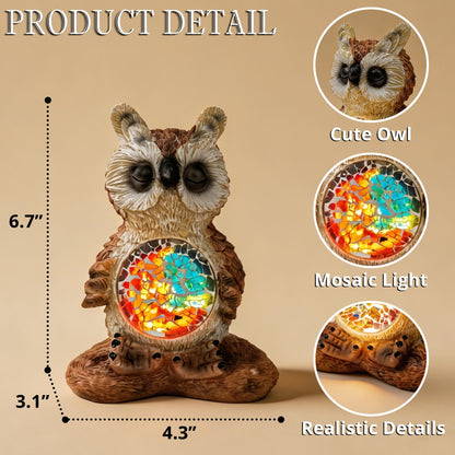 Vasesun Solar Owl Garden Statues Decor for Outdoor, Brown Yoga Owl Figurine Lights for Lawn Patio Yard Decoration - Unique Christmas Housewarming Gift for Grandma Wowen Mom