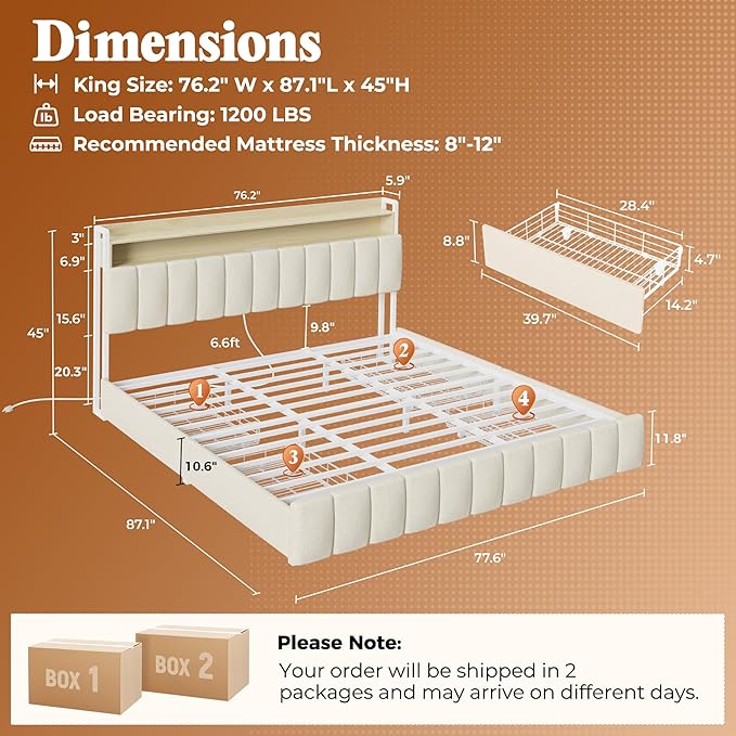PRAISUN Bed Frame King Size