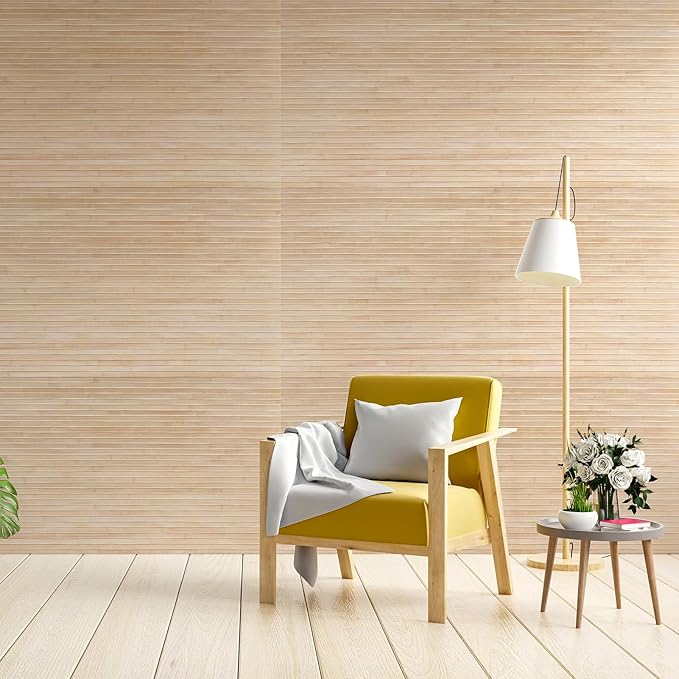 Art3d 48 x 96 Inch Natural Bamboo Wall Panel