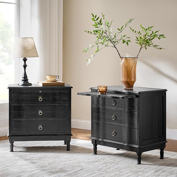 HULALA HOME Solid Wood End Table Set of 2