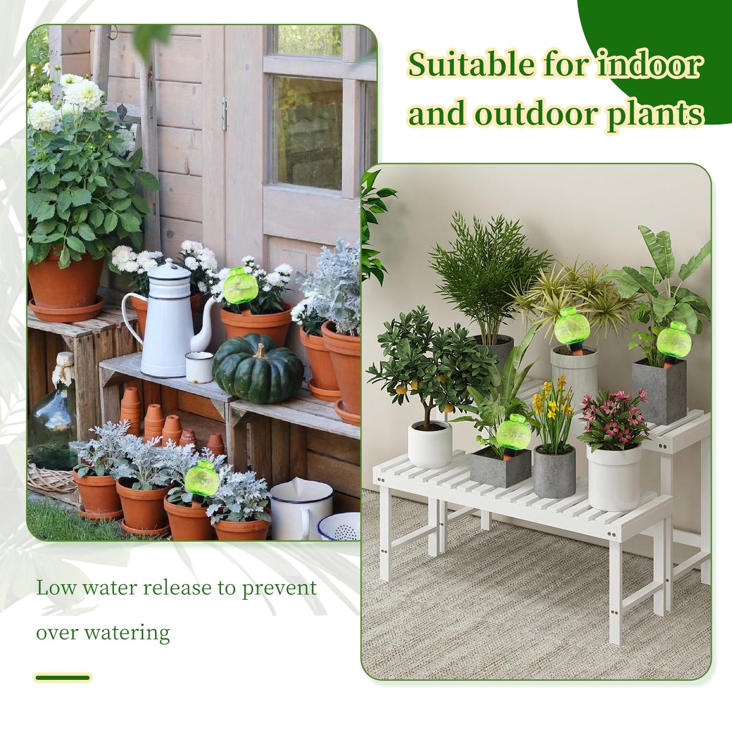 3 Pack Plant Self Watering Globes Top Fill for Indoor Plastic Water Bulbs Slow Release Terracotta 17.5 oz Self Watering Planter Insert Automatic Drip Irrigation Water Spikes Stakes Devices System