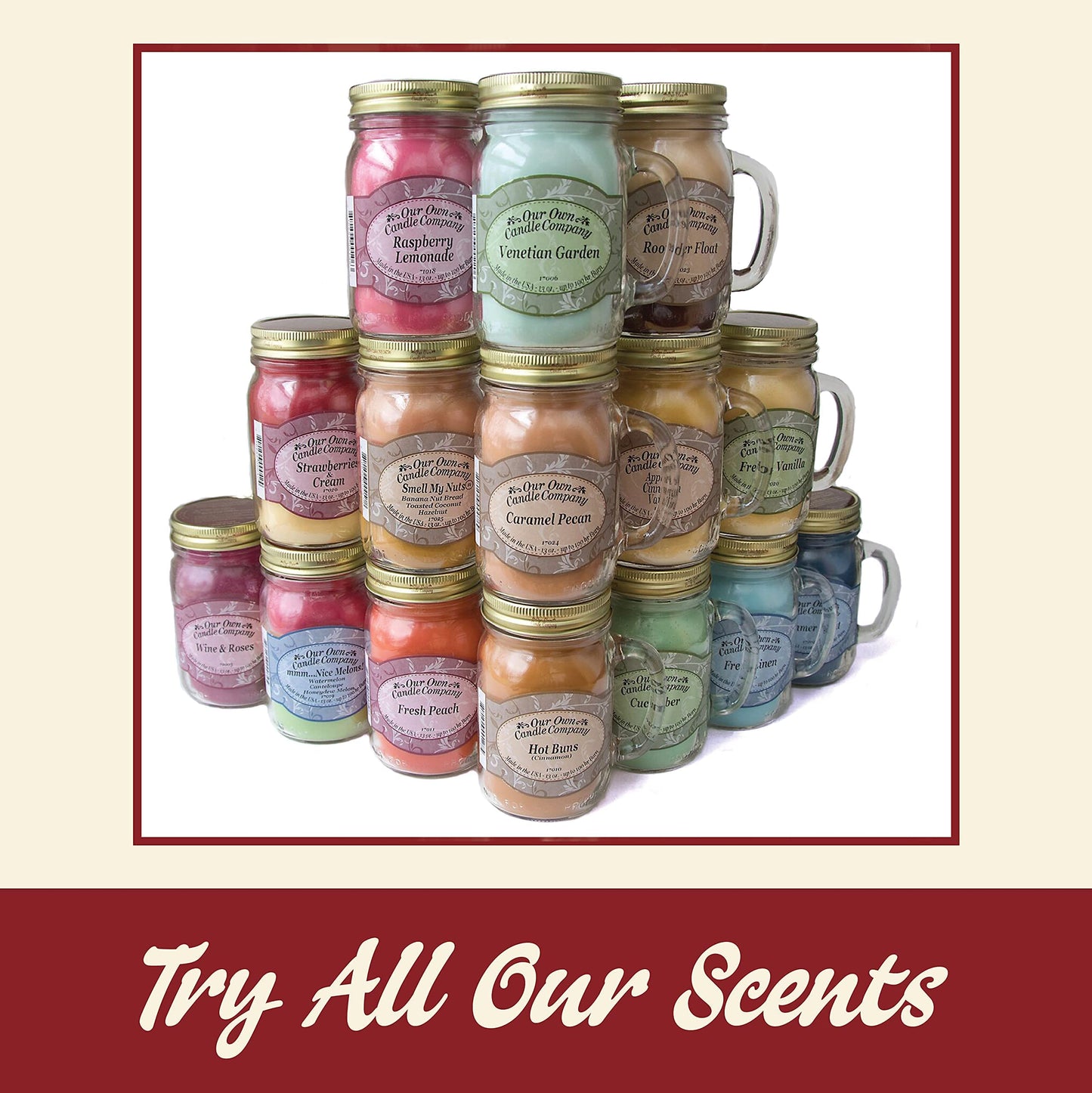 Our Own Candle Company, Grandma's Kitchen Scented Mason Jar Candle, 100 Hour Burn Time, 13 Ounces