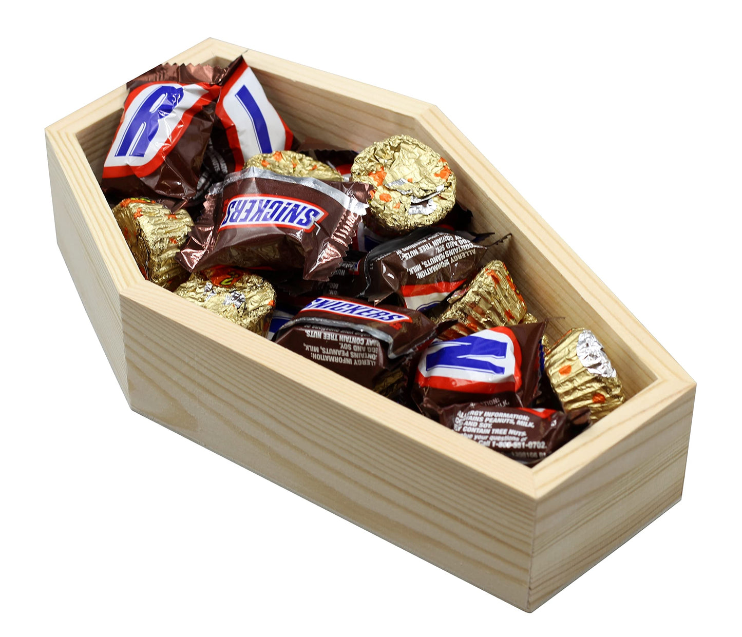 Creative Hobbies Pack of 3 of Unfinished Wood Coffin Trays - 8 Inch Coffin Shaped Serving Tray Box, Ready to Paint, Great for Candy, Keys, Candles - Perfect Halloween Craft for Kids