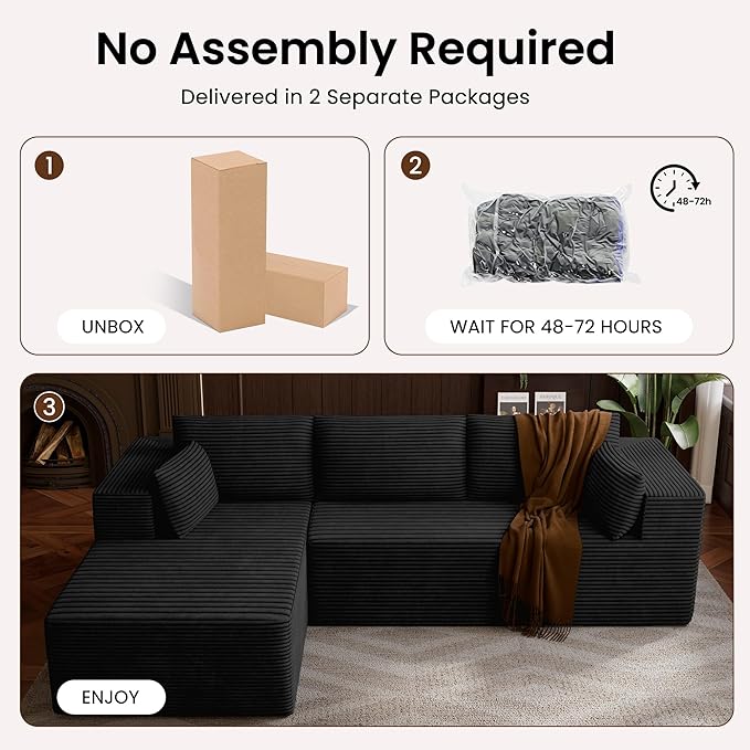 106" Cloud Sectional Boneless Couches