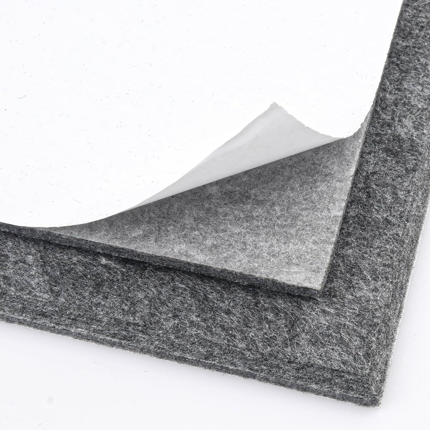 Geytetqi 12 Pack 12" x 12" Felt Boards, Dark Grey Square Felt Wall Tiles, Self-Adhesive Cork Bulletin Board for Home, Office, and Kitchen Decor(1/2 Inch Thickness)