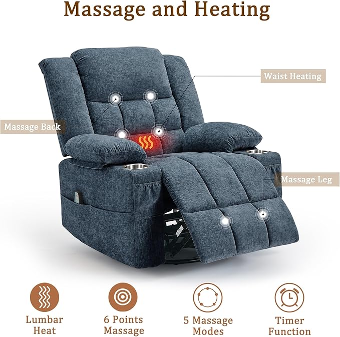 Korser 360° Swivel Rocker Recliner
