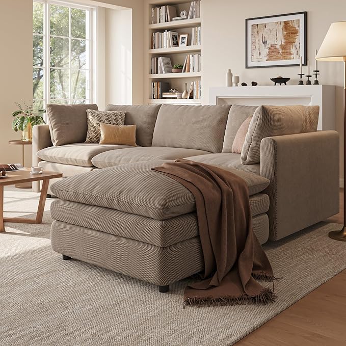 97" Cloud Couches for Living Room, 29.1" Deep Seat Modular Sectional Sofa