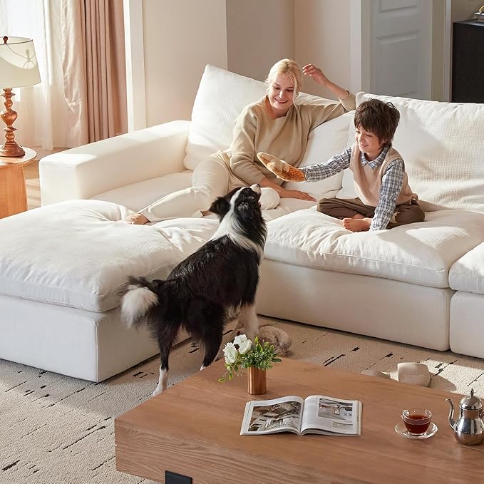 Cloud Couch Sectional 146.5'' Oversized Modular Deep Seat Sofa U Shaped Comfy