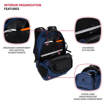 SwissGear Endure ScanSmart Laptop Backpack, Navy Ballistic, 17.75-Inch