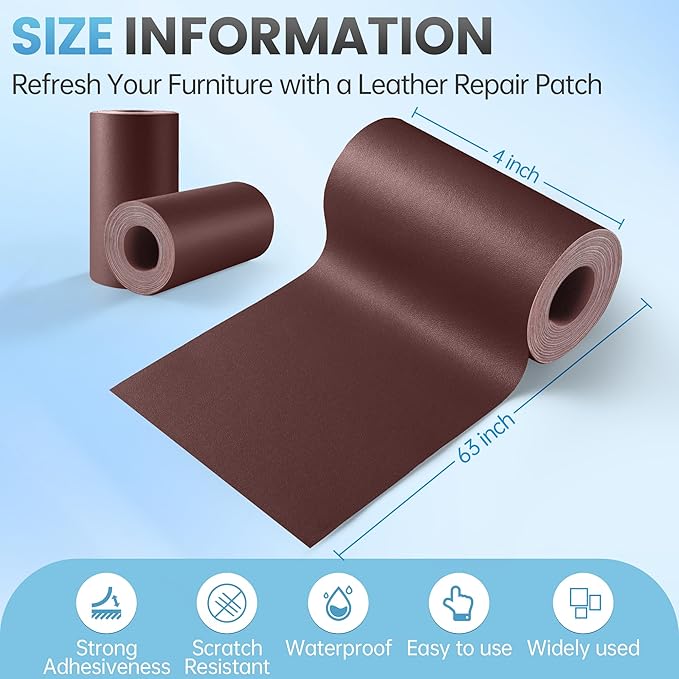 Leather Repair Patch Tape Kit, Vinyl Leather Repair Kit