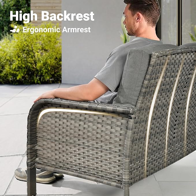ovios 5-Piece Patio Furniture Set, Outdoor Wicker Sofa