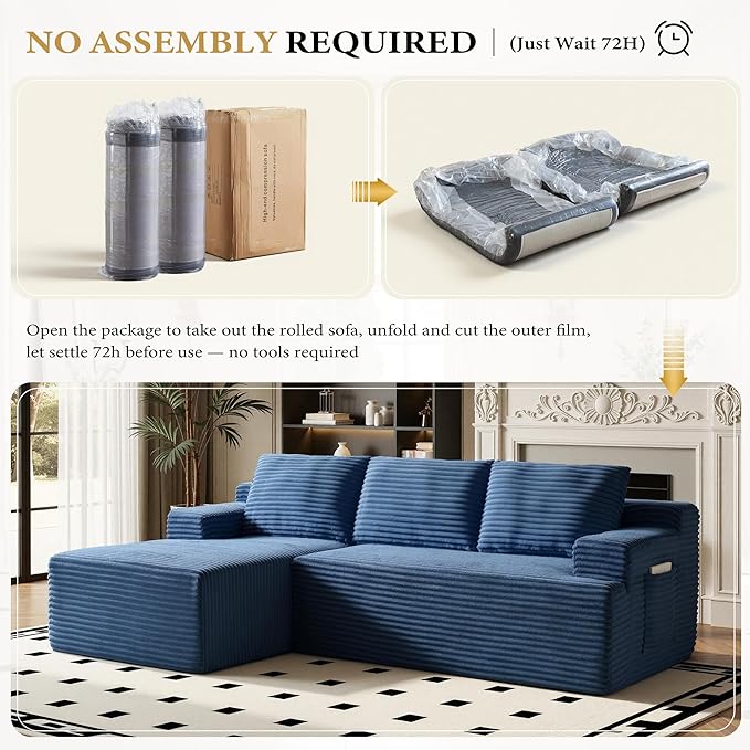 96" Sectional Couches for Living Room Cloud Couch Sofa