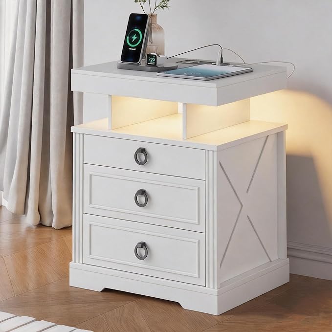 WOOVIVS Side Table with Gun Drawer