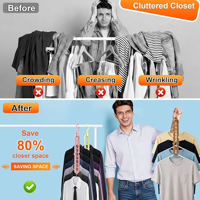 Magic Space Saving Hangers, 7 Pack Multi-Functional Closet Organizers and